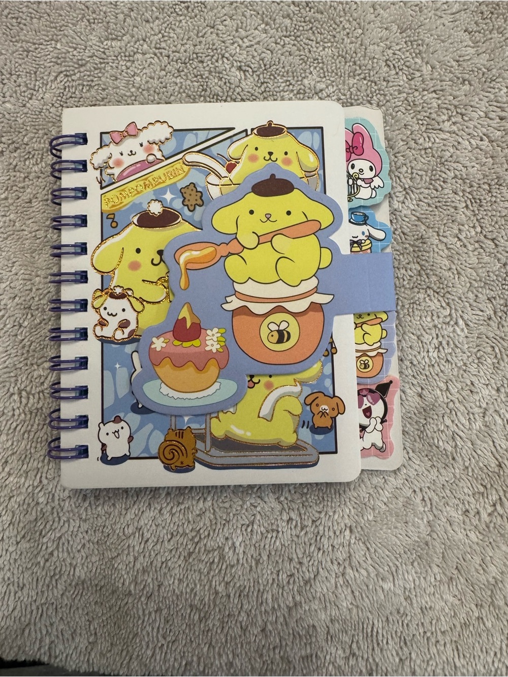 Sanrio Pompompurin Spiral Notebook with Purple Accents